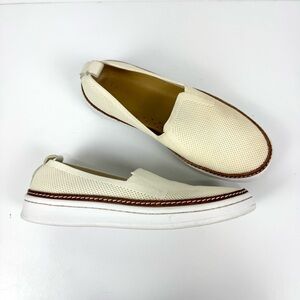 Talbots Brittany Cream Knit Slip-On Sneakers Casual Comfort Shoes Women’s Sz 5M